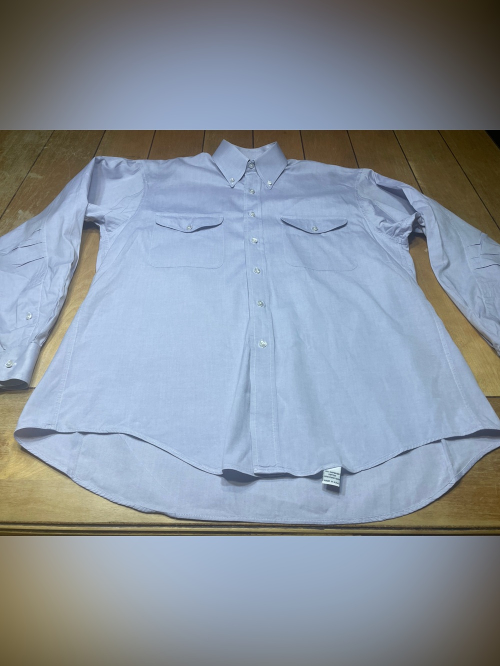 Edward H. Bohlin Button Down Western Shirt Large Color Light Lavender USA Made